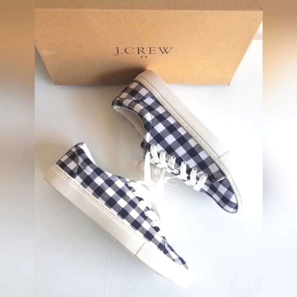 J.Crew Road Trip Printed Canvas Lace Up Sneakers - Picture 9 of 10